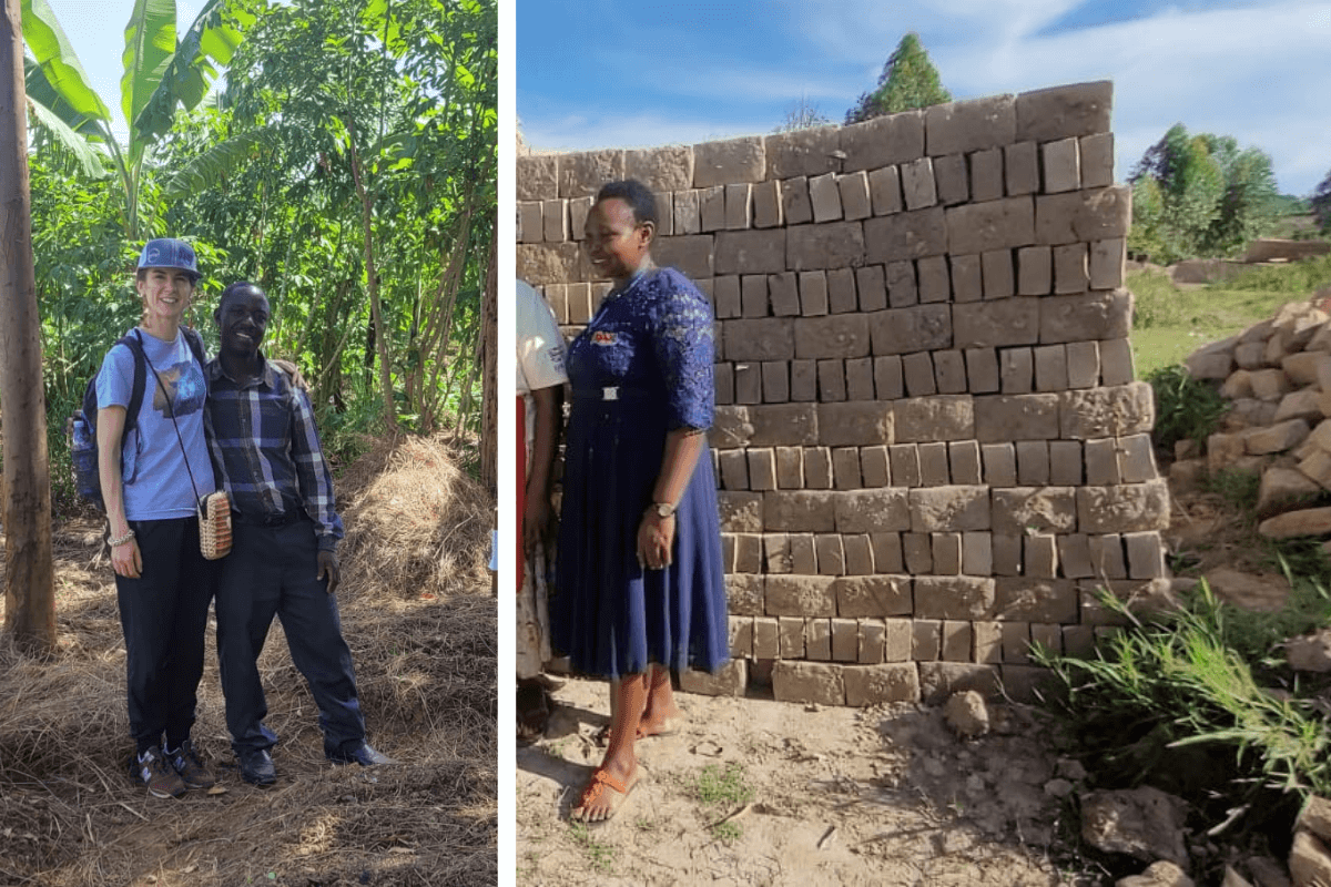 Left: Lizzie Hulton-Harrop and Teacher Enock; Right: Teacher Sarah, March 2023
